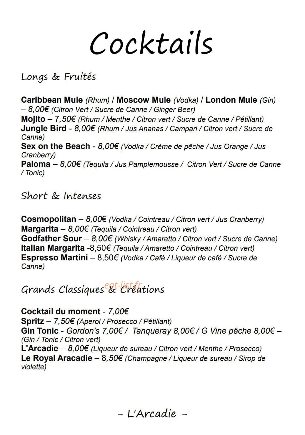 L'Arcadie — carte page 2
