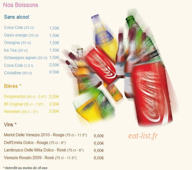 Sud Pizza — carte page 5