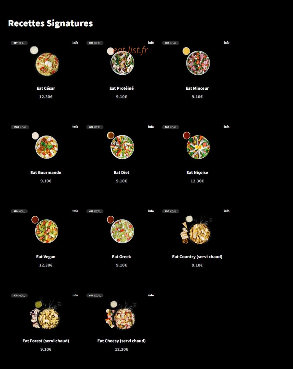 Eat Salad — carte page 12