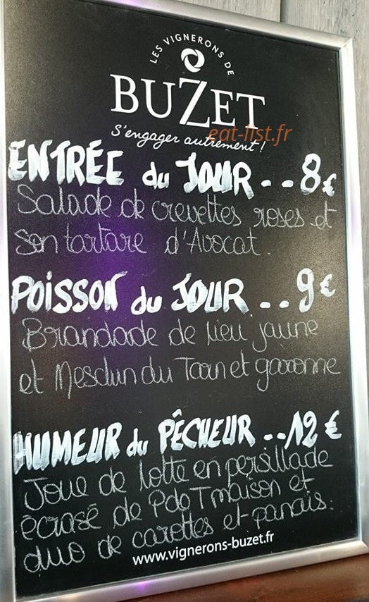 La Cantine du Pêcheur — carte page 1