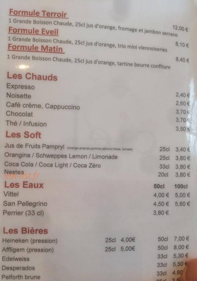 La Taverne d'Henri — carte page 1