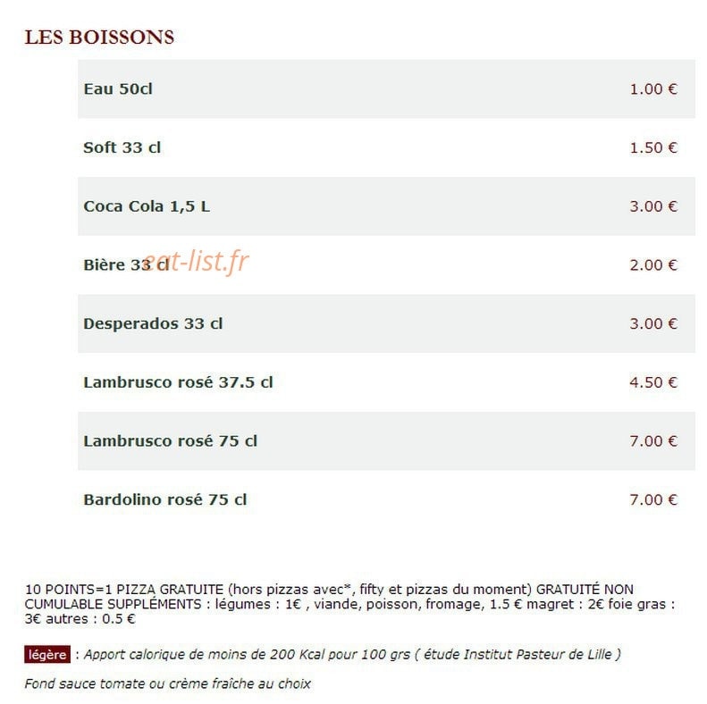 Le Kiosque à Pizzas — carte page 5