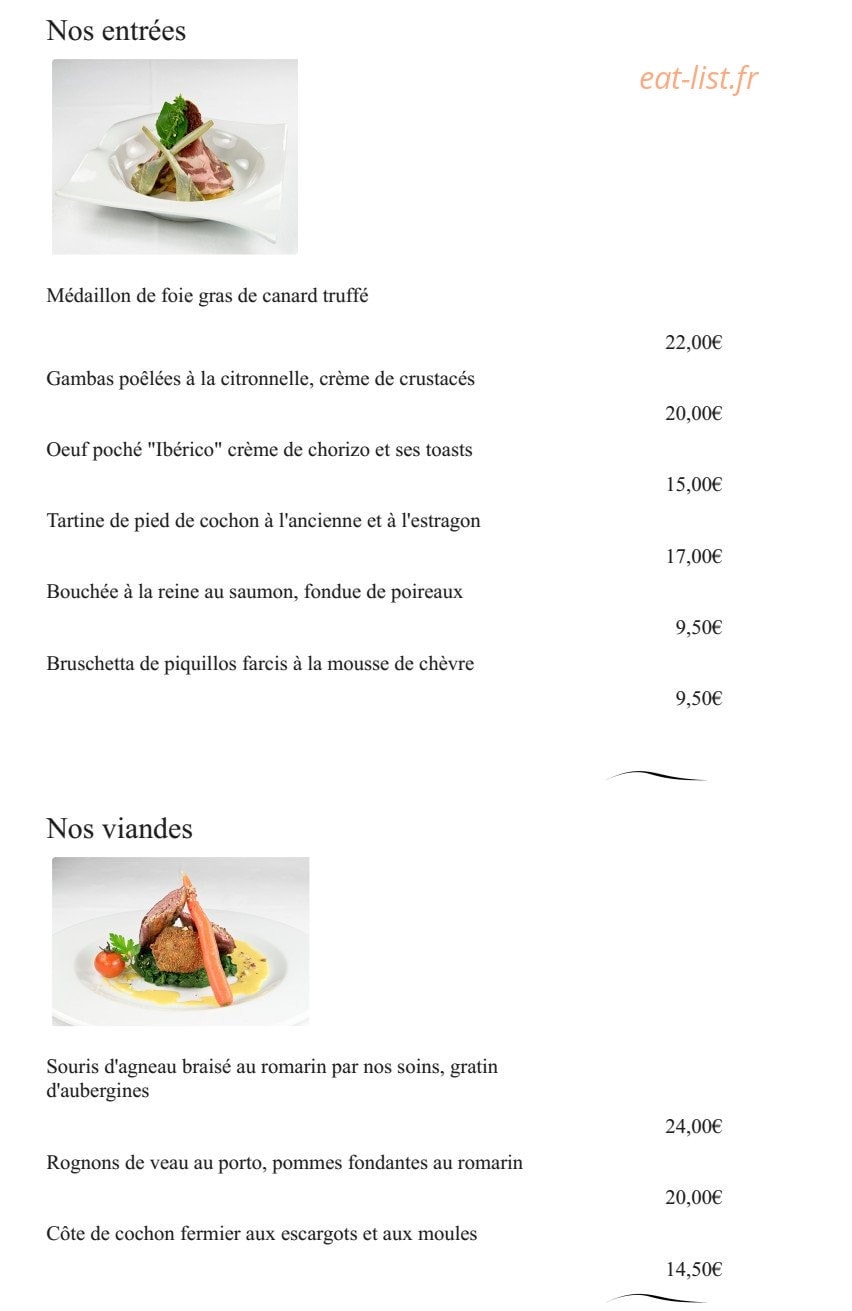 le moulin des Saveurs — carte page 1
