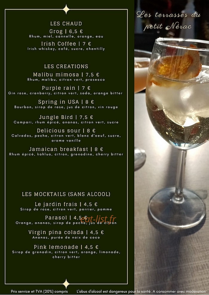 Les Terrasses du Petit Nérac — carte page 3