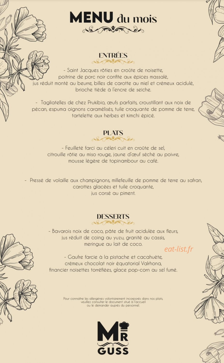 Monsieur Guss — carte page 1