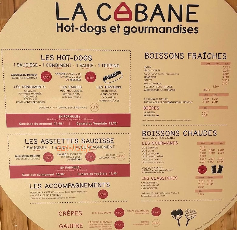 La Cabane — carte page 1