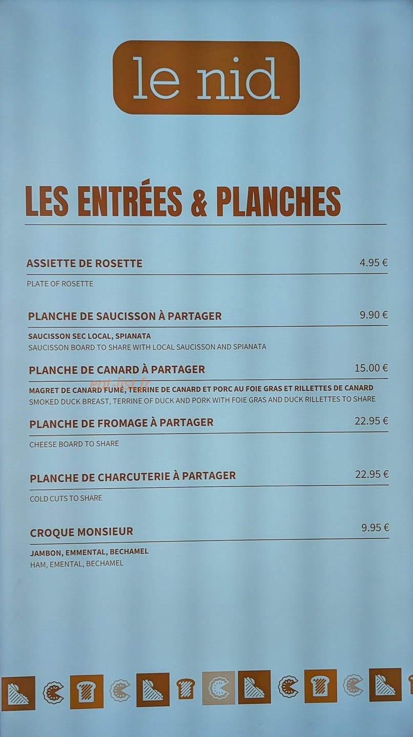 Les Comptoirs des Halles — carte page 1