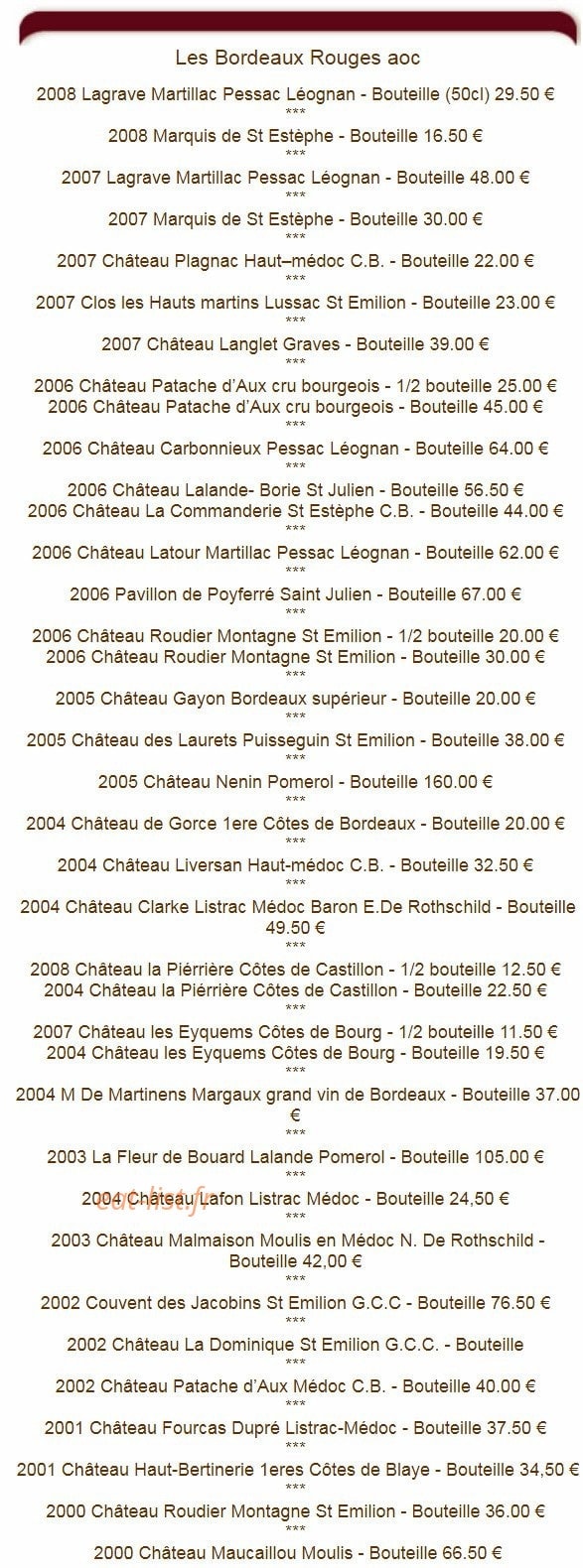 La Vieille Auberge — carte page 11
