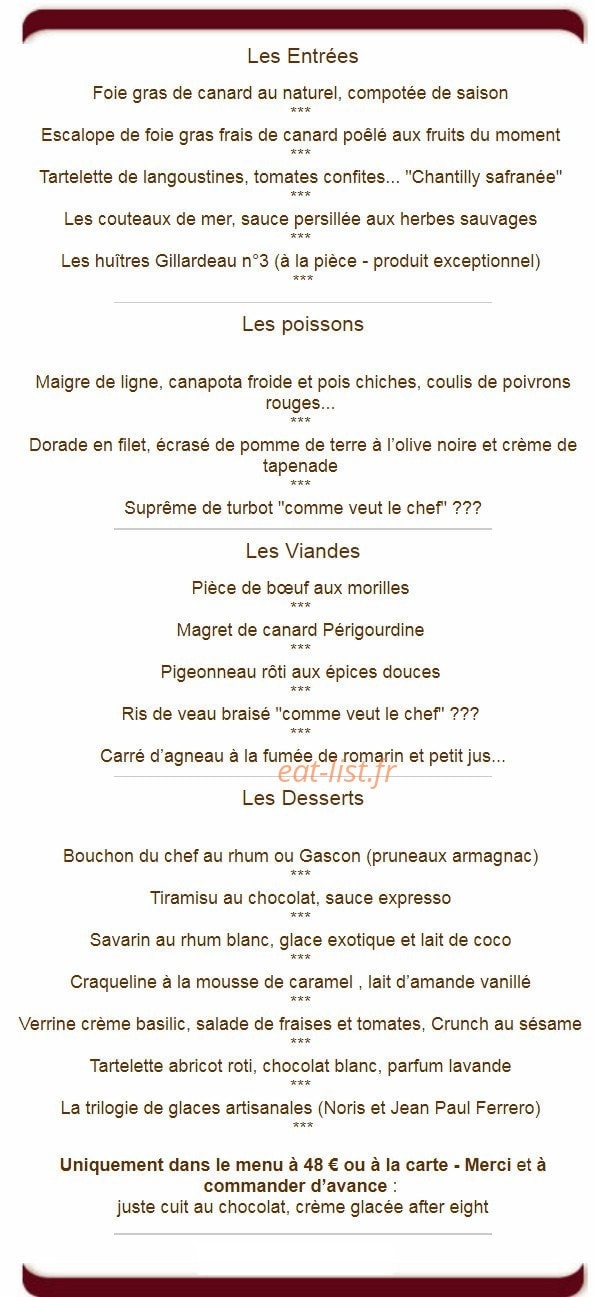 La Vieille Auberge — carte page 4