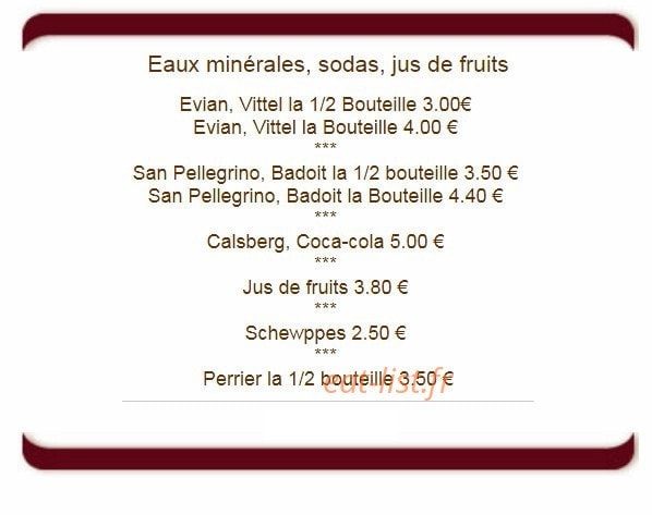 La Vieille Auberge — carte page 14
