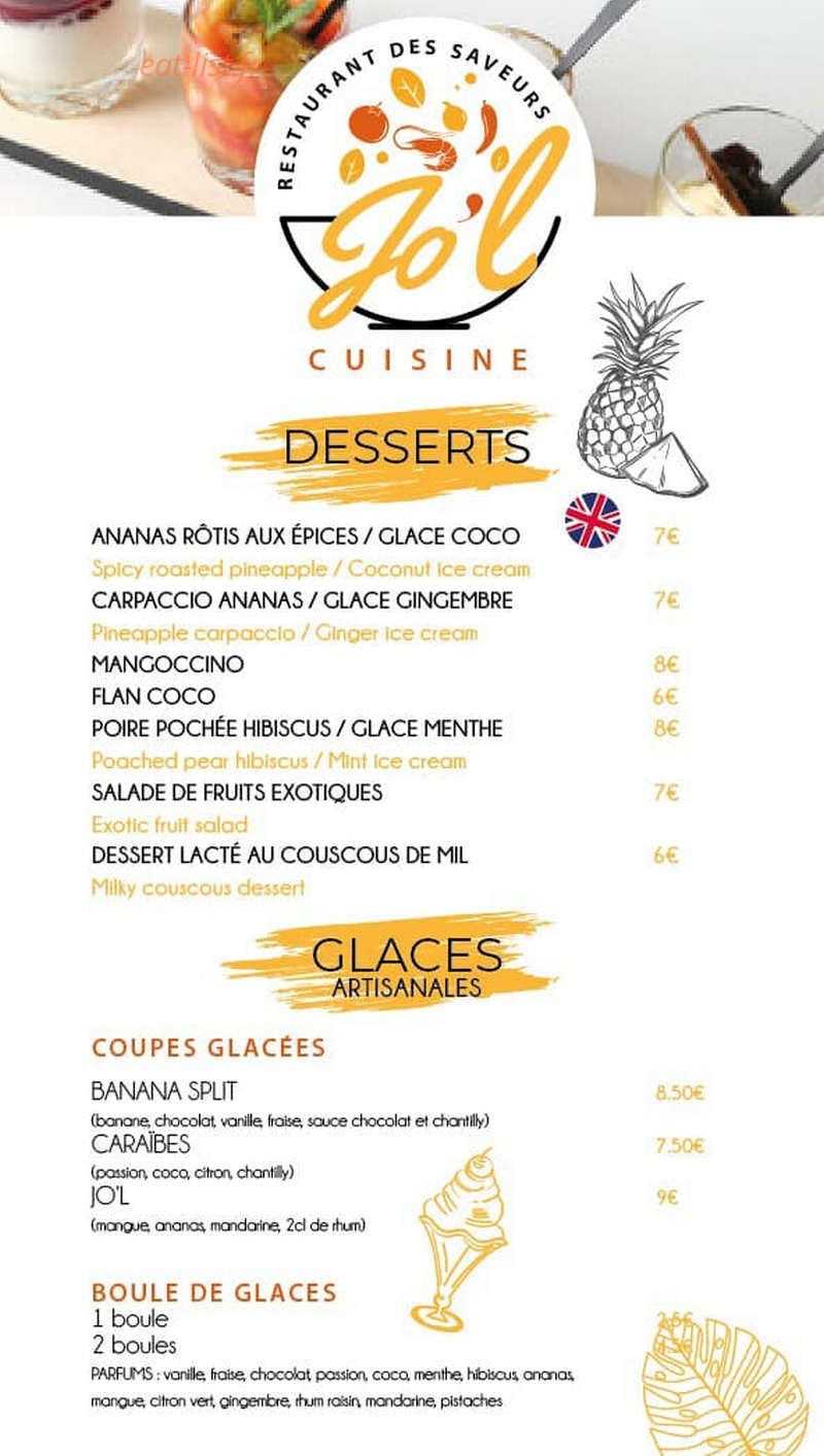 Jo'l Cuisine — carte page 5