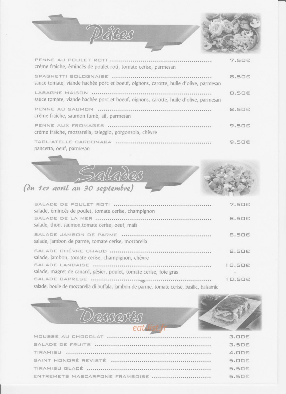 Le Miramonti — carte page 2