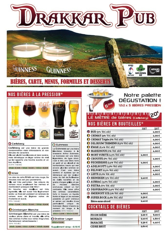 Drakkar Pub — carte page 1
