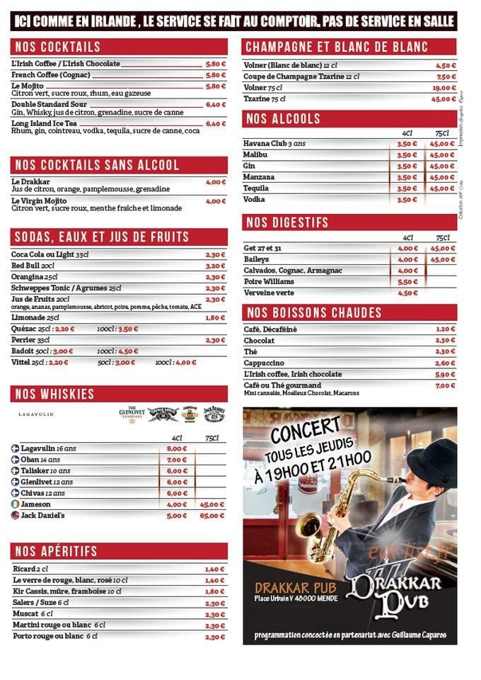 Drakkar Pub — carte page 3