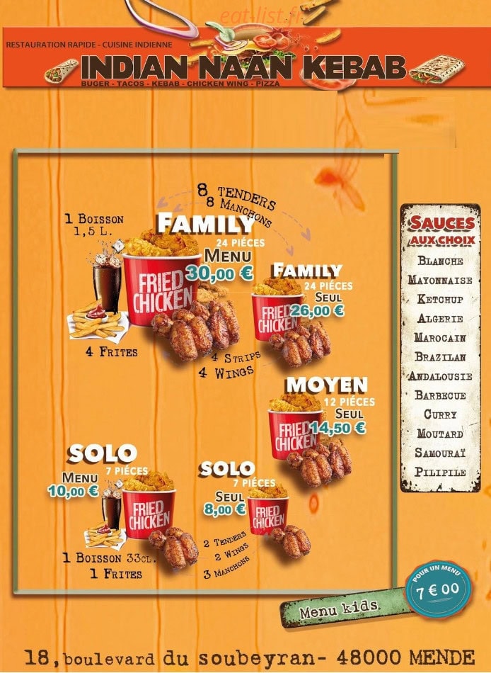 Indian Naan Kebab — carte page 3