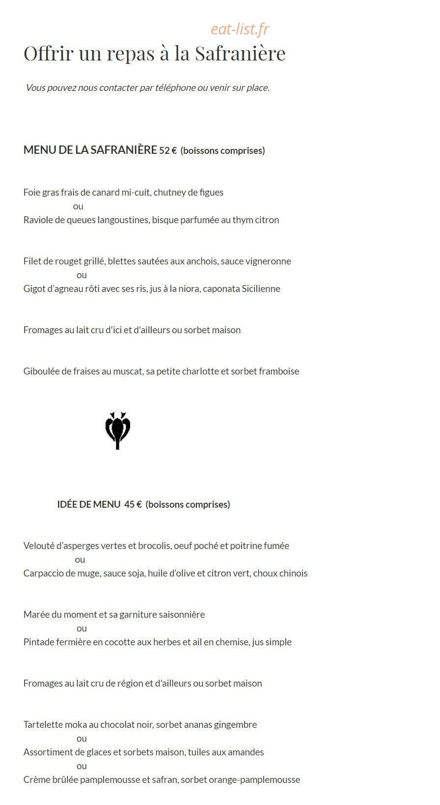 La Safranière — carte page 6