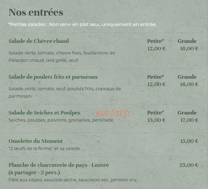 Le BaRResto — carte page 2