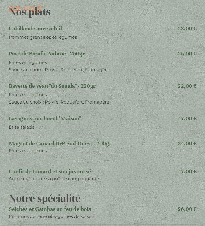 Le BaRResto — carte page 4