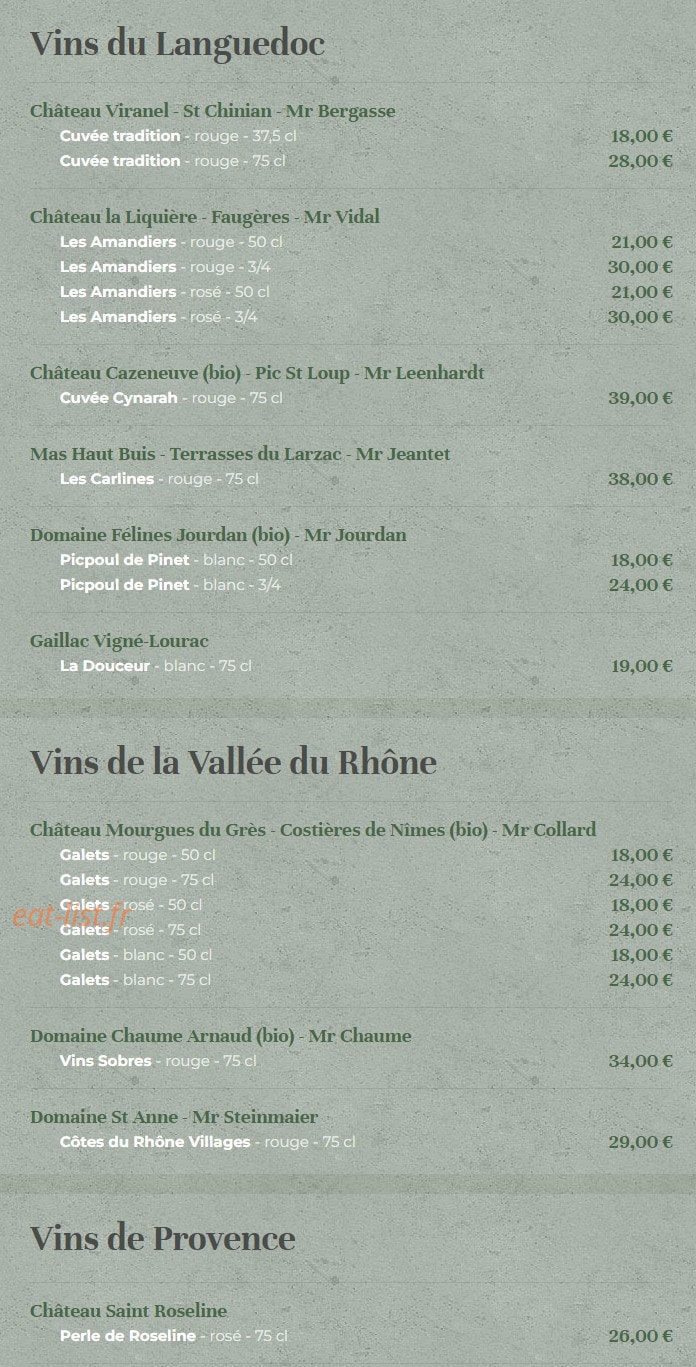 Le BaRResto — carte page 10