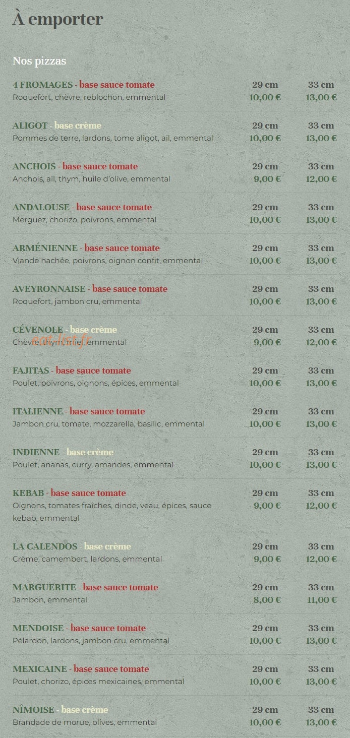 Le BaRResto — carte page 7