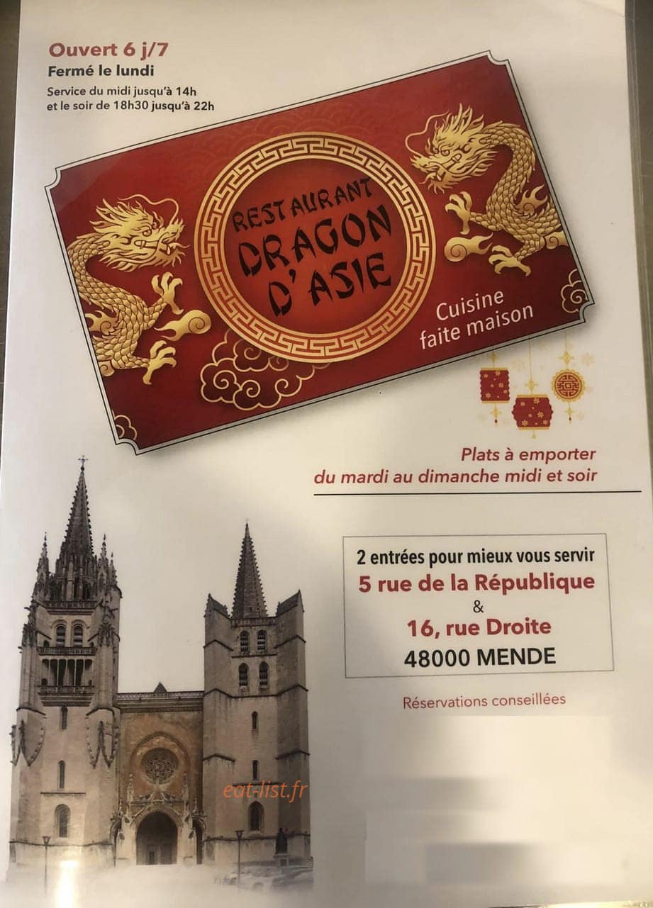 Le Dragon D'Asie — carte page 1