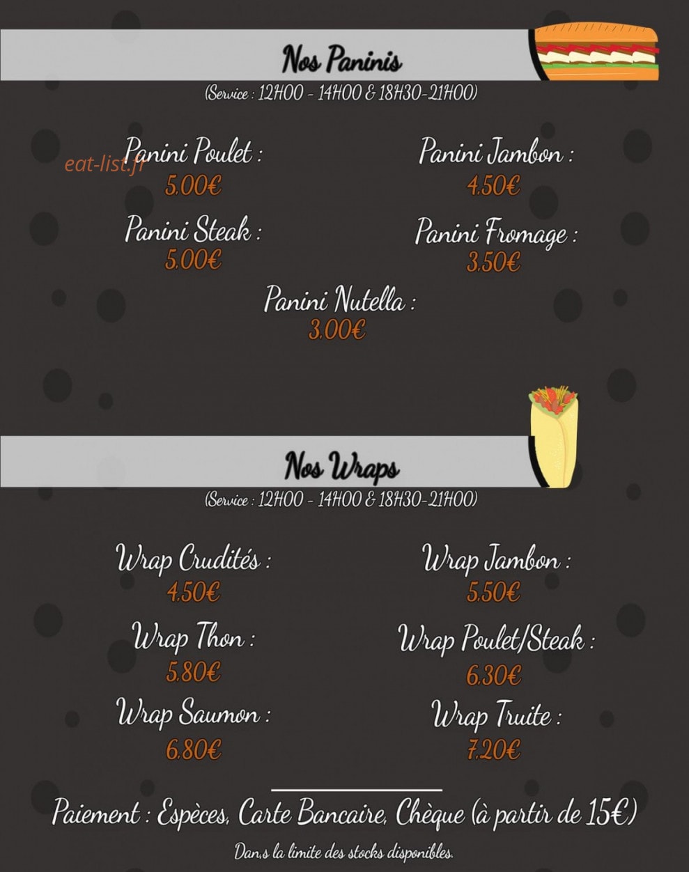 Lil Lunch — carte page 4
