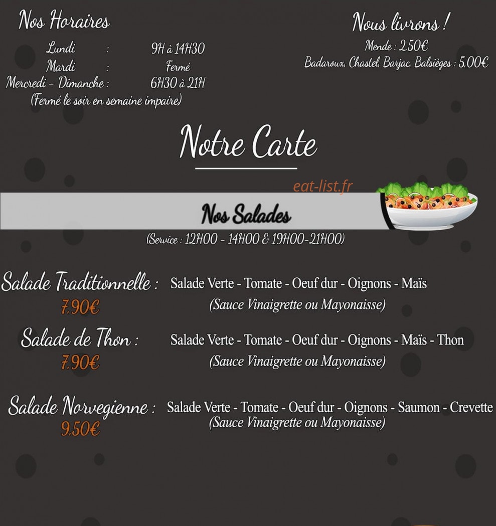 Lil Lunch — carte page 3
