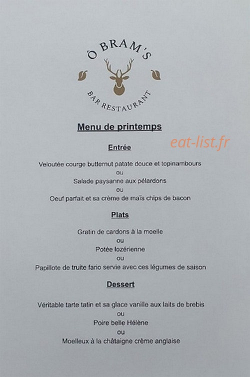 Ô Bram's — carte page 1