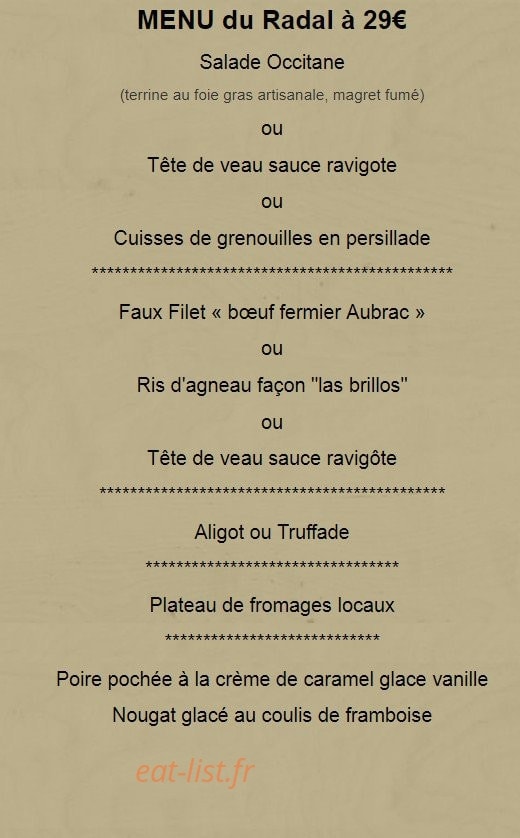 Auberge du radal — carte page 2