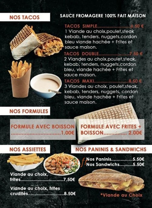 Tacos Gevaudan — carte page 2