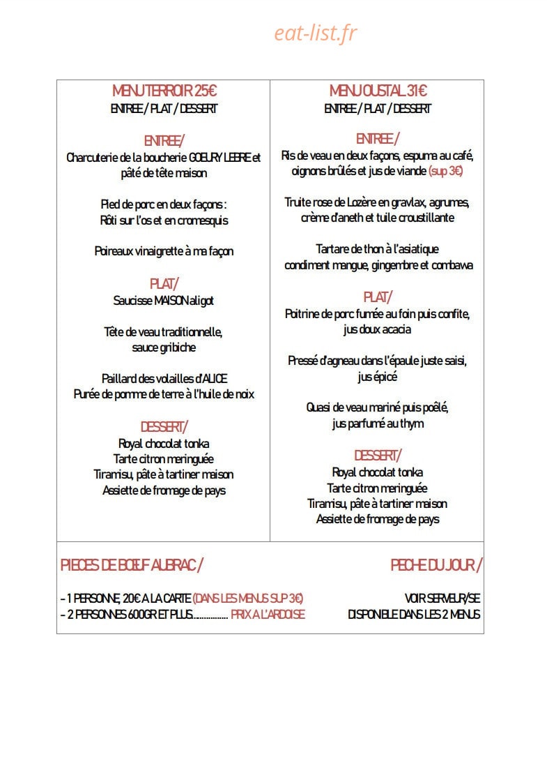 L'Oustal de Parent — carte page 1