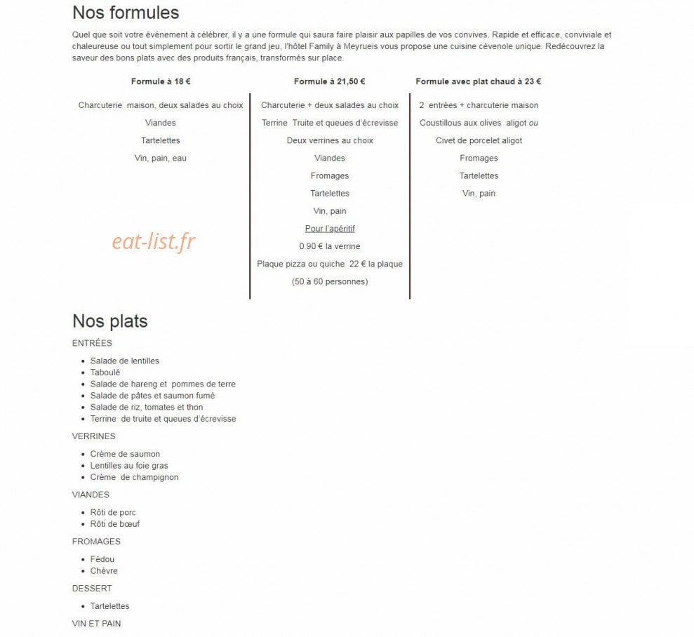 Family & Spa — carte page 4
