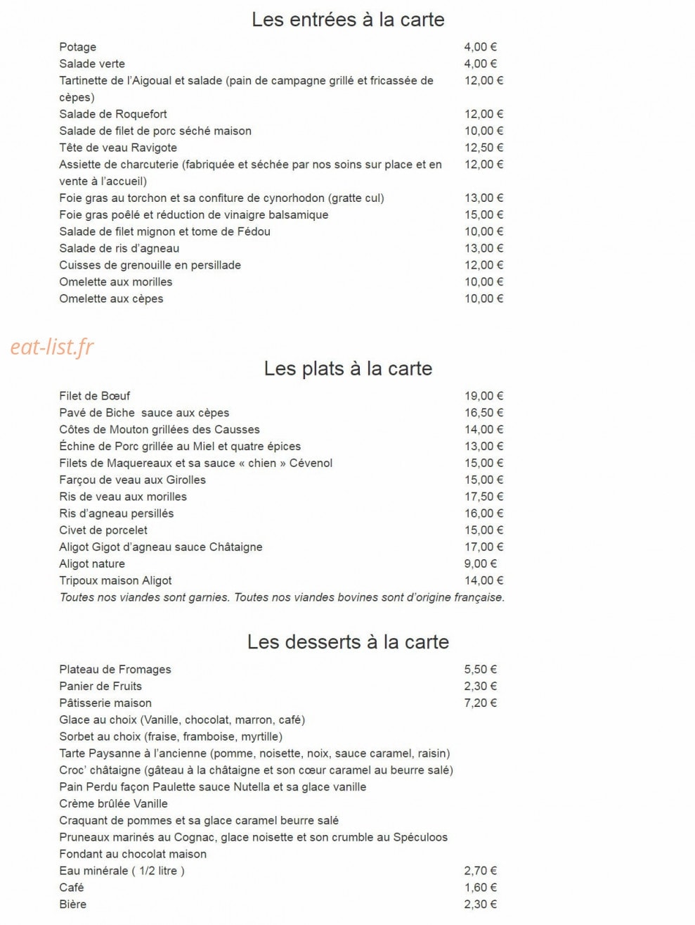 Family & Spa — carte page 3