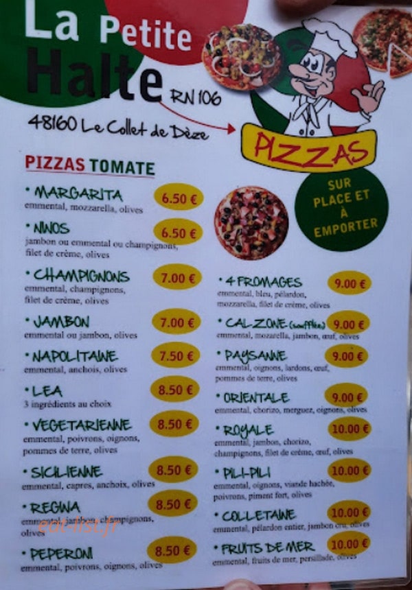 La Petite Halte — carte page 1