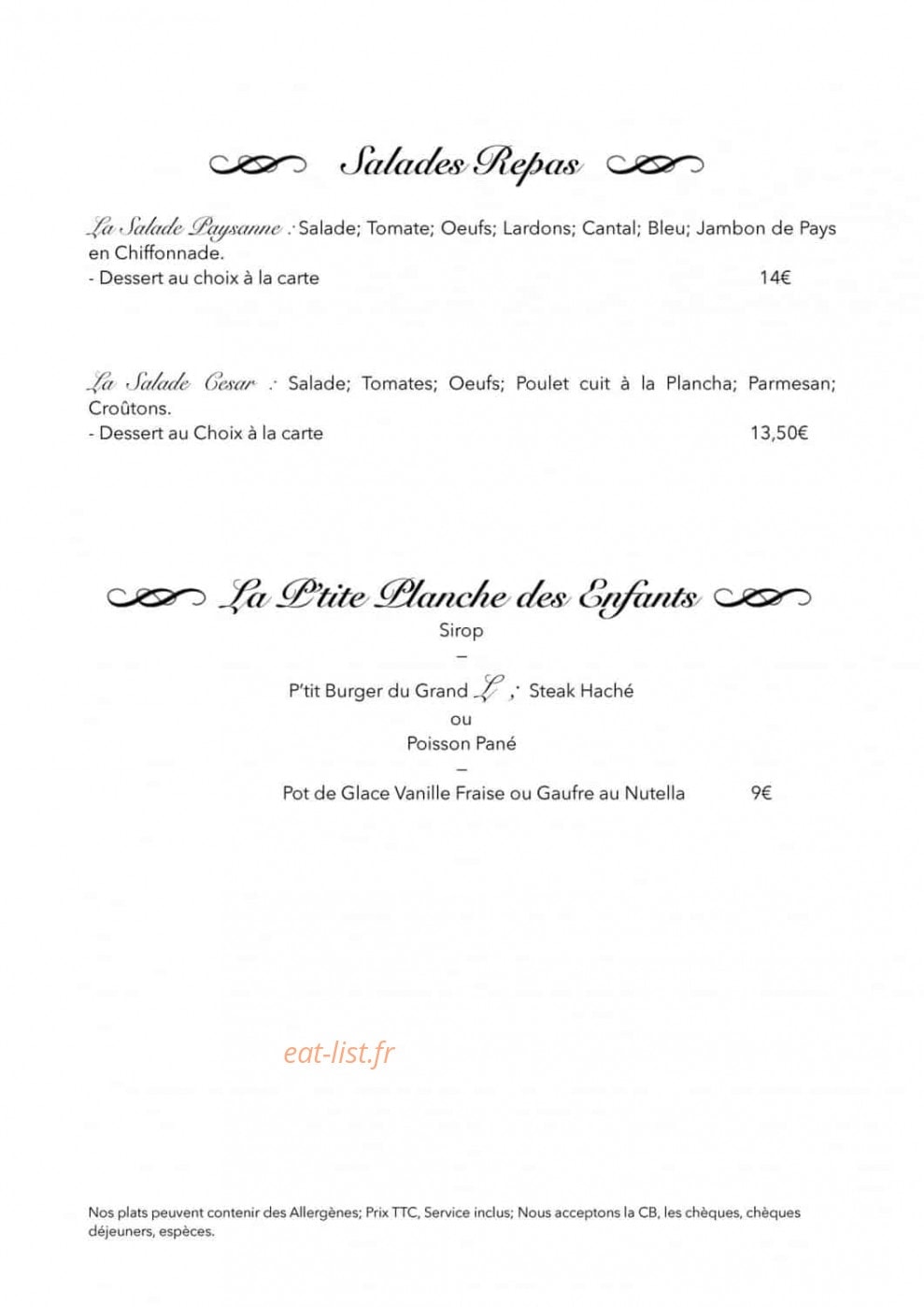 Brasserie le grand L — carte page 3