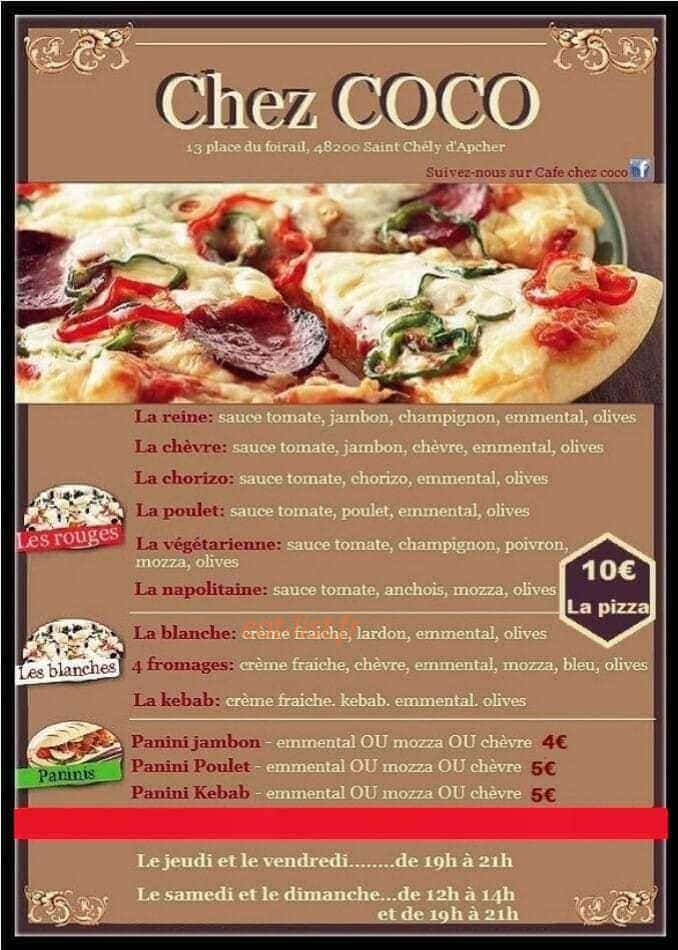 Café chez Coco — carte page 1