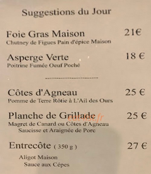 Chez Marco — carte page 1