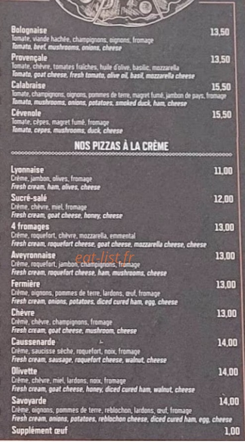 La Calabrese — carte page 4