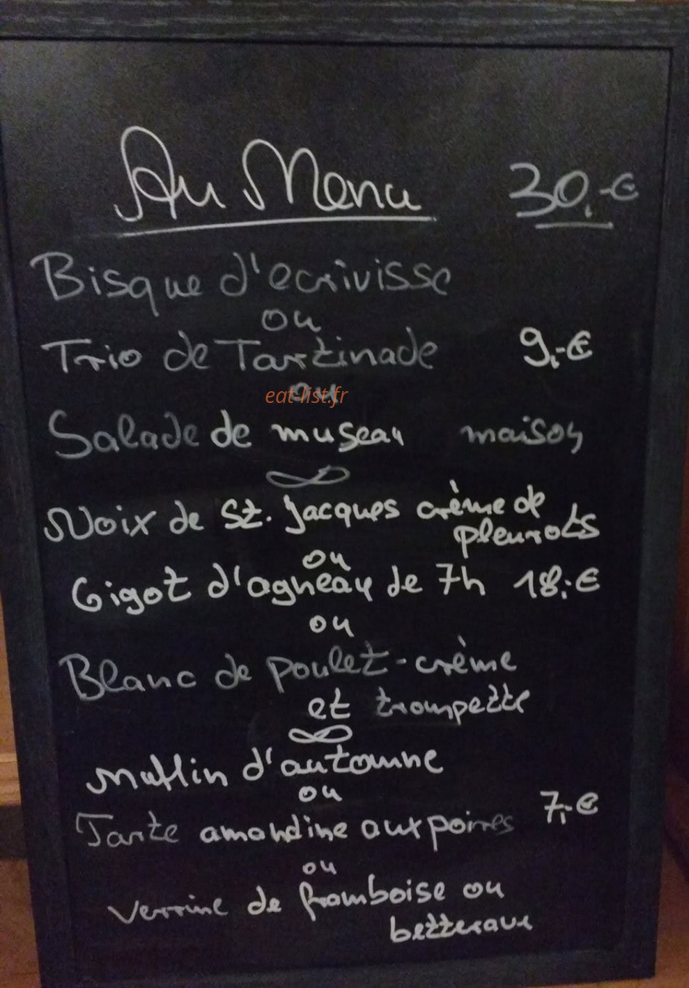 Restaurant Cambuse — carte page 1