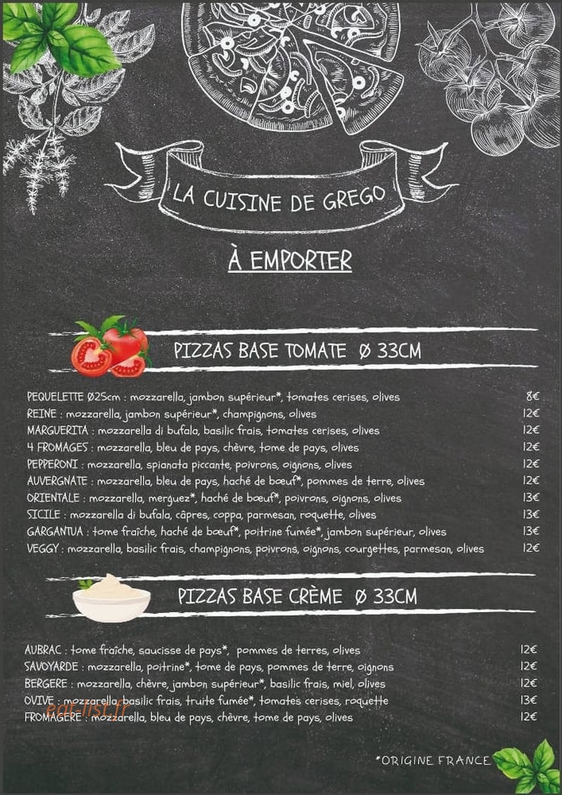 La cuisine de Grego — carte page 2
