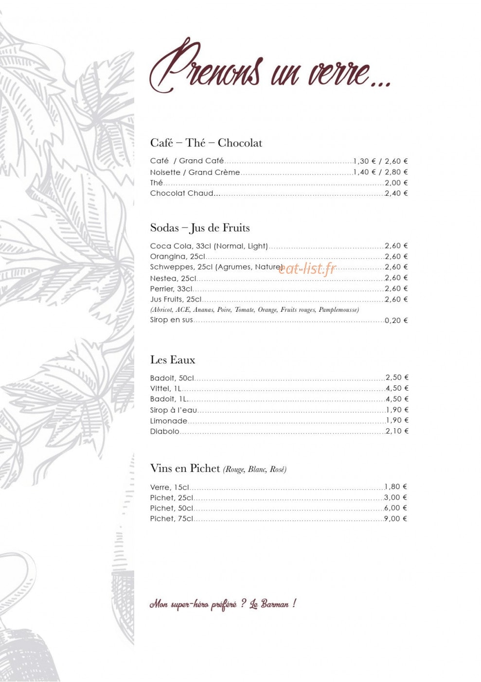 Le Tonnelier — carte page 2