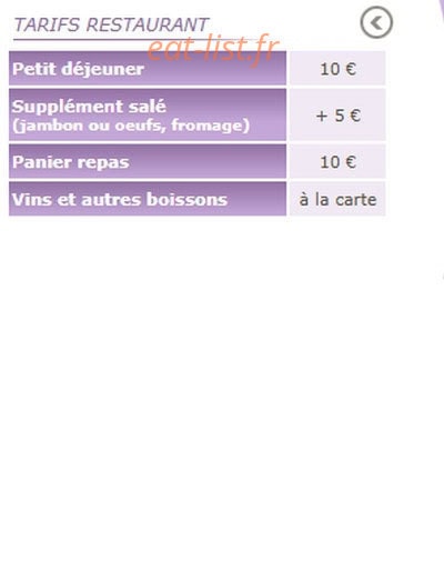 Le Relais de Palheres — carte page 1