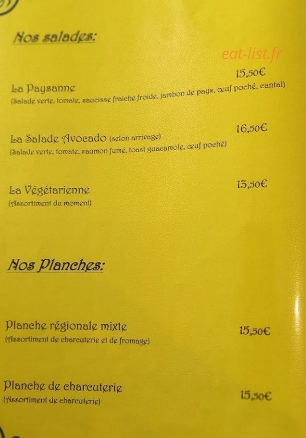 Café de la place — carte page 2