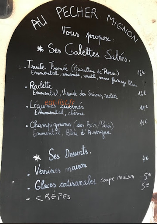 Au Pécher Mignon — carte page 1