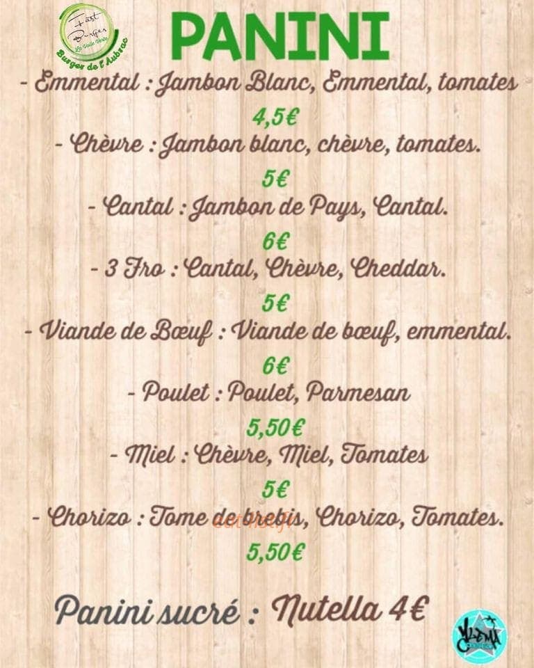 Fast Burger — carte page 2