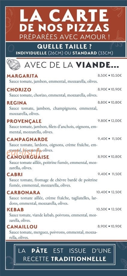 Pizzeria Hé Papé — carte page 2