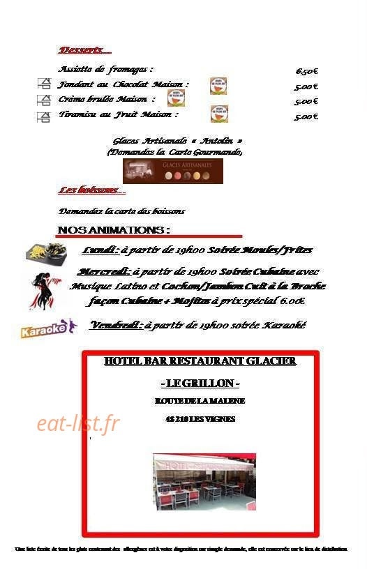 Le Grillon — carte page 4