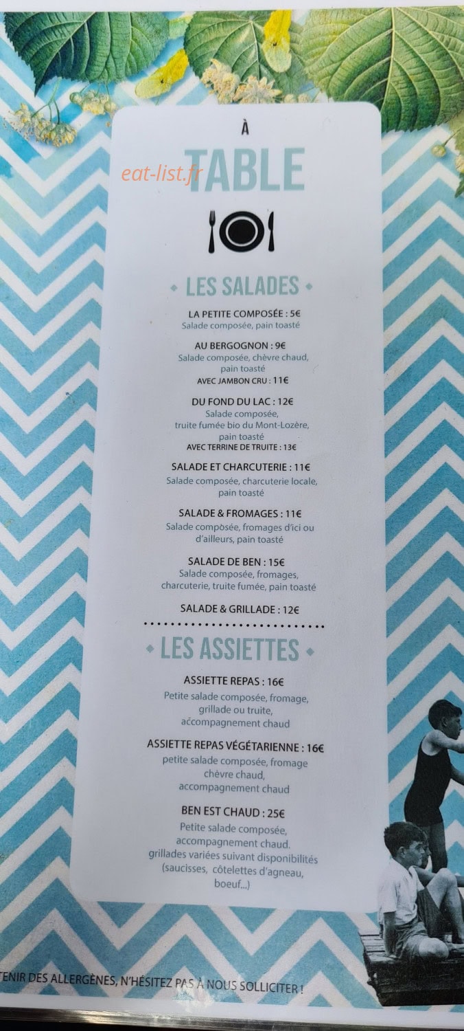 La Guinguette Du Bout du Lac — carte page 1