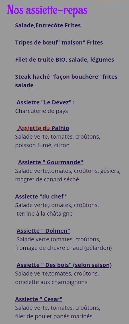 Auberge du vieux Tilleul — carte page 2
