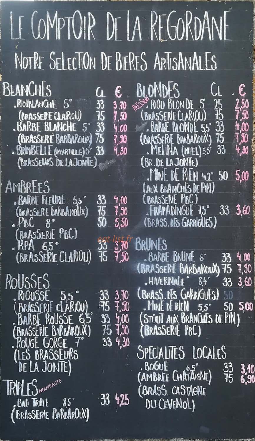 Le Comptoir de la Régordane — carte page 2